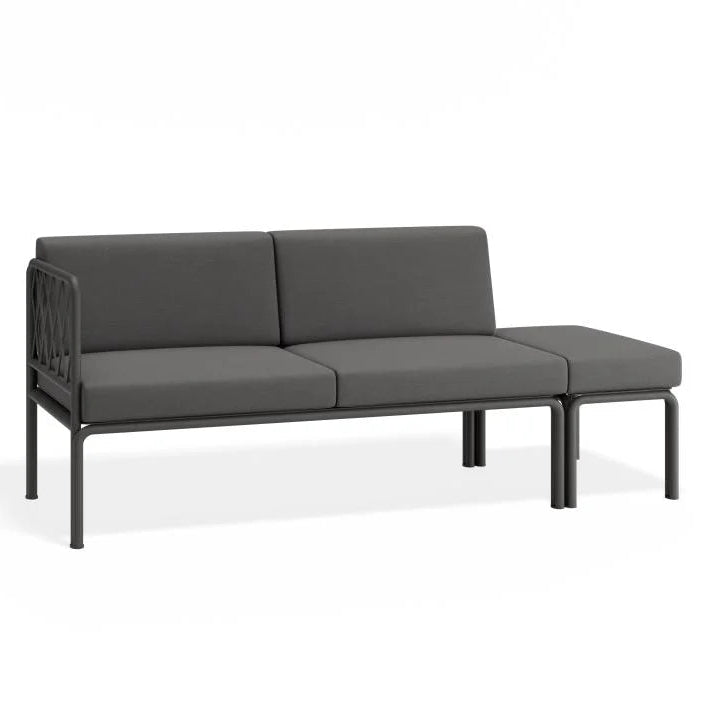 Outdoor Charcoal 2-Seater Sofa - Granite Grey Cushion