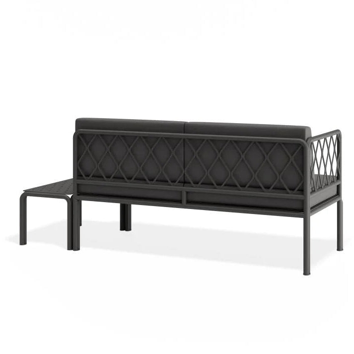 Outdoor Charcoal 2-Seater Sofa - Granite Grey Cushion