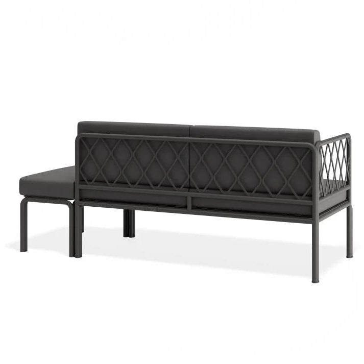 Outdoor Charcoal 2-Seater Sofa - Granite Grey Cushion