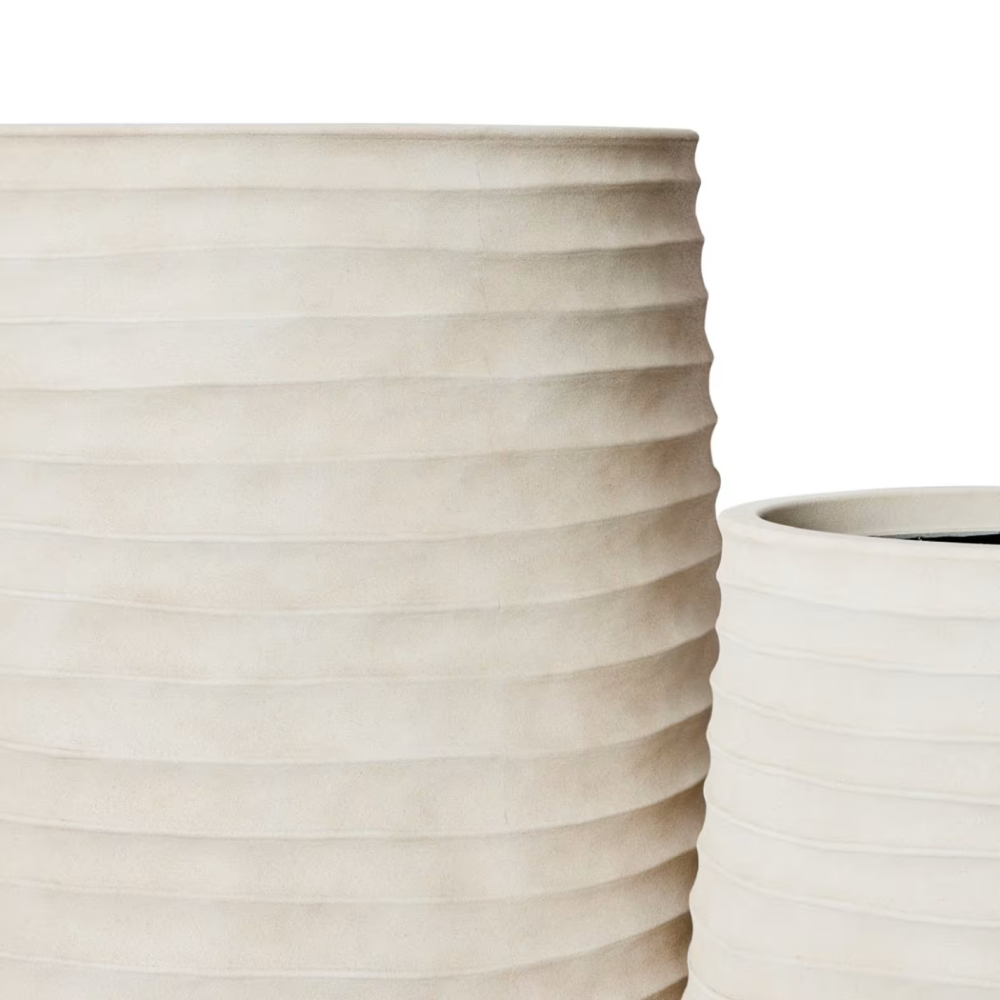 Outdoor Knox Tall Stonelite Planters - Beige - Set of 2