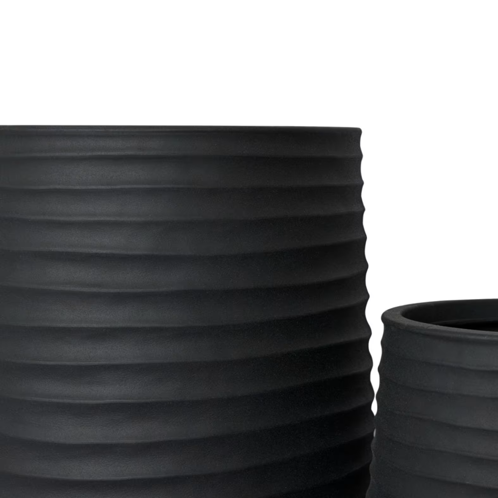 Outdoor Knox Tall Stonelite Planters - Black - Set of 2