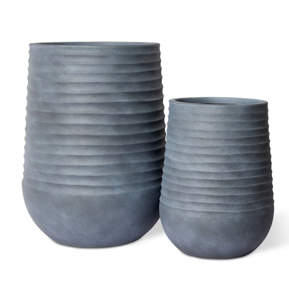 Outdoor Knox Tall Stonelite Planters - Dark Grey - Set of 2