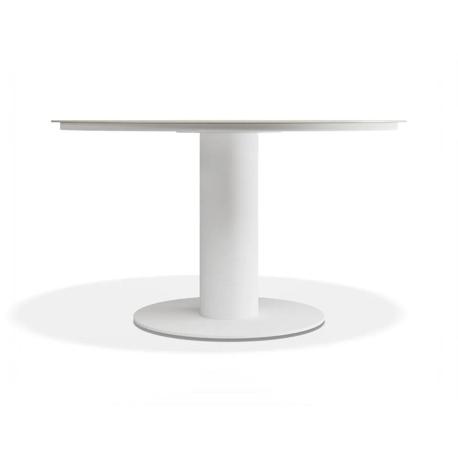 Outdoor Low Ceramic Top Dining Table - White - 120cms