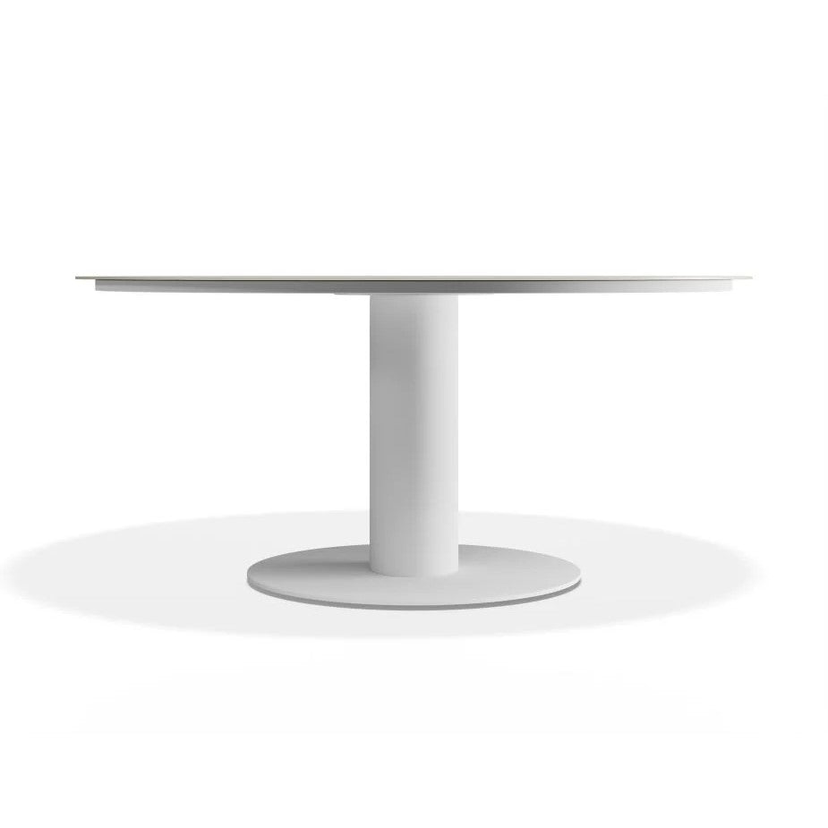 Outdoor Low Ceramic Top Dining Table - White - 150cms