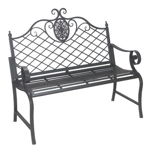 Outdoor Metal Garden 2 Seater Bench