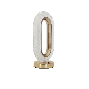 Oval Modern LED Desk Lamp Flat Ring Shape - Gold