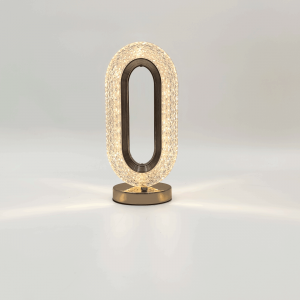 Oval Modern LED Desk Lamp Flat Ring Shape - Gold