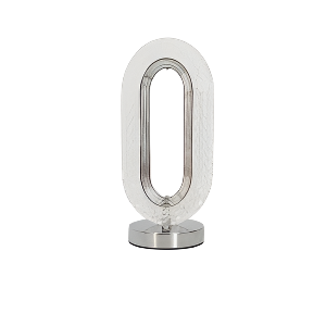 Oval Modern LED Desk Lamp Flat Ring Shape - Silver