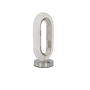 Oval Modern LED Desk Lamp Flat Ring Shape - Silver