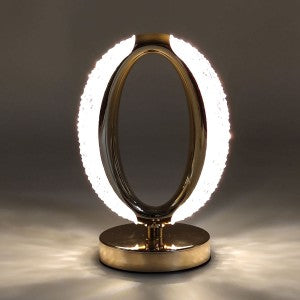 Oval Modern LED Desk Lamp Round Ring Shape - Gold