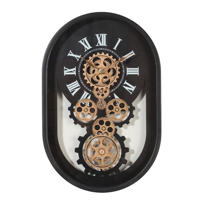 Oval Newman Exposed Gear Movement Wall Clock - 38cms