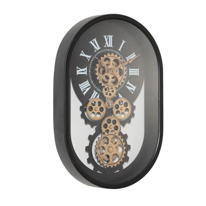 Oval Newman Exposed Gear Movement Wall Clock - 38cms