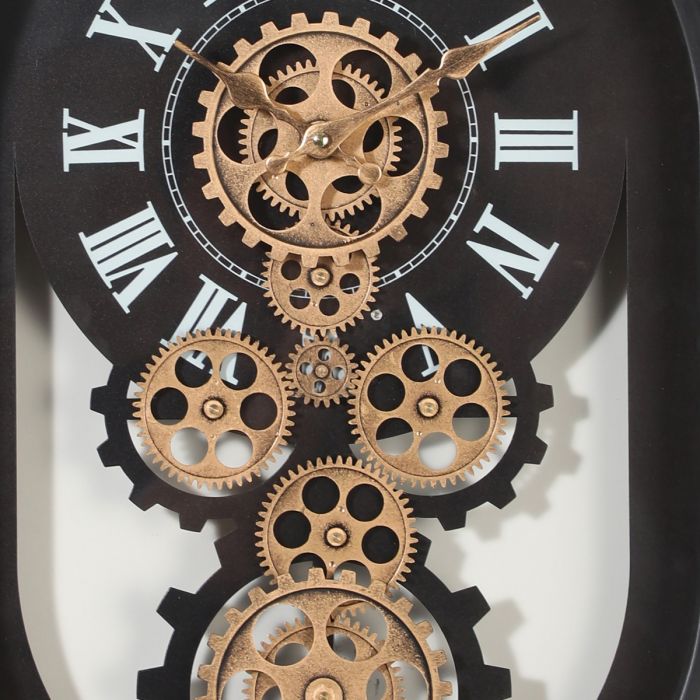 Oval Newman Exposed Gear Movement Wall Clock - 38cms