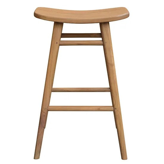 Oval Solid Timber Counter Stool - Natural