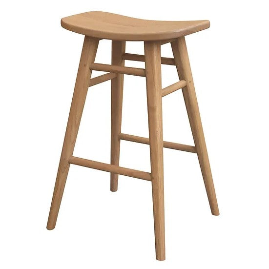 Oval Solid Timber Counter Stool - Natural