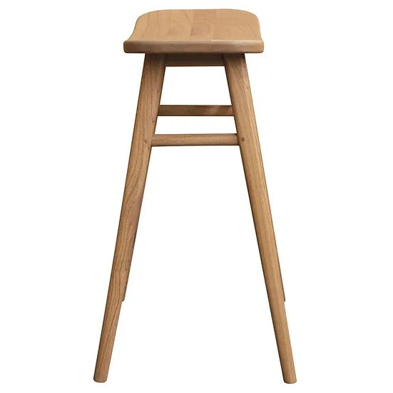 Oval Solid Timber Counter Stool - Natural