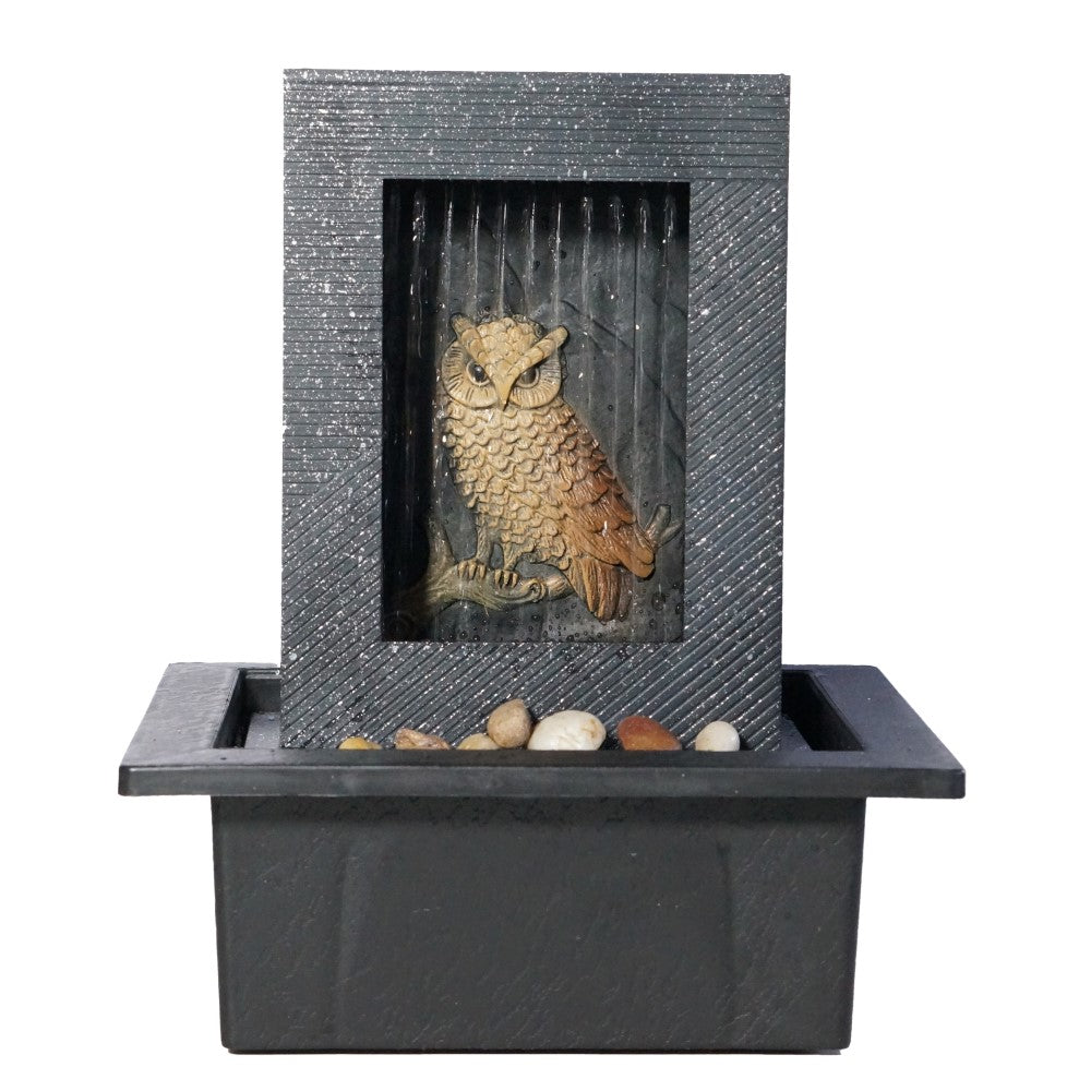 Owl Rain Artwork Indoor Water Fountain