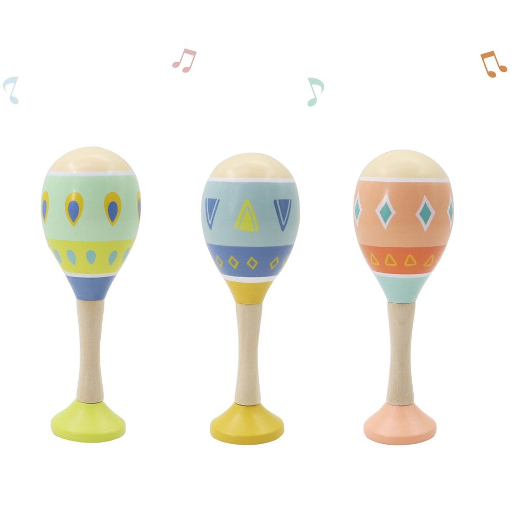 Pastel Wooden Maraca Kids Musical Instrument (Sent At Random)