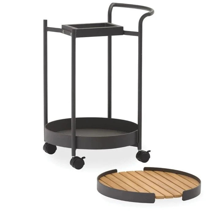 Patio Wood and Metal Bar Cart (Available in 2 colors)