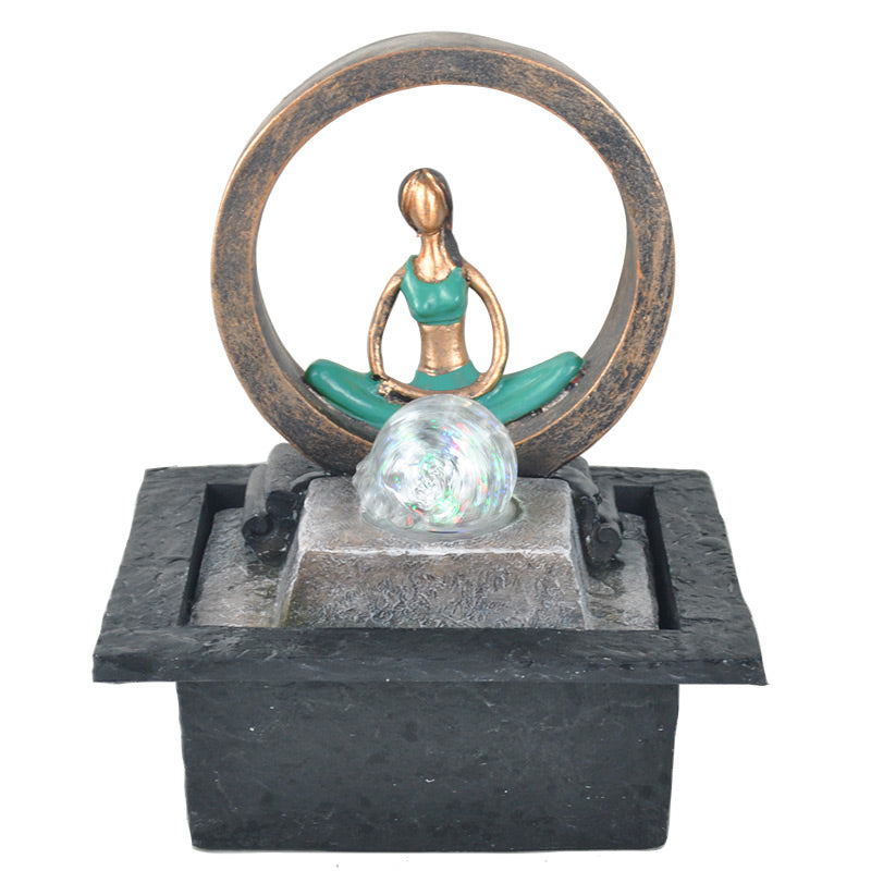 Peace and Balance Yoga Circle Water Fountain