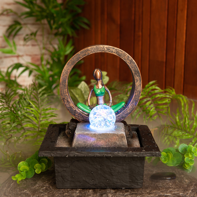 Peace and Balance Yoga Circle Water Fountain