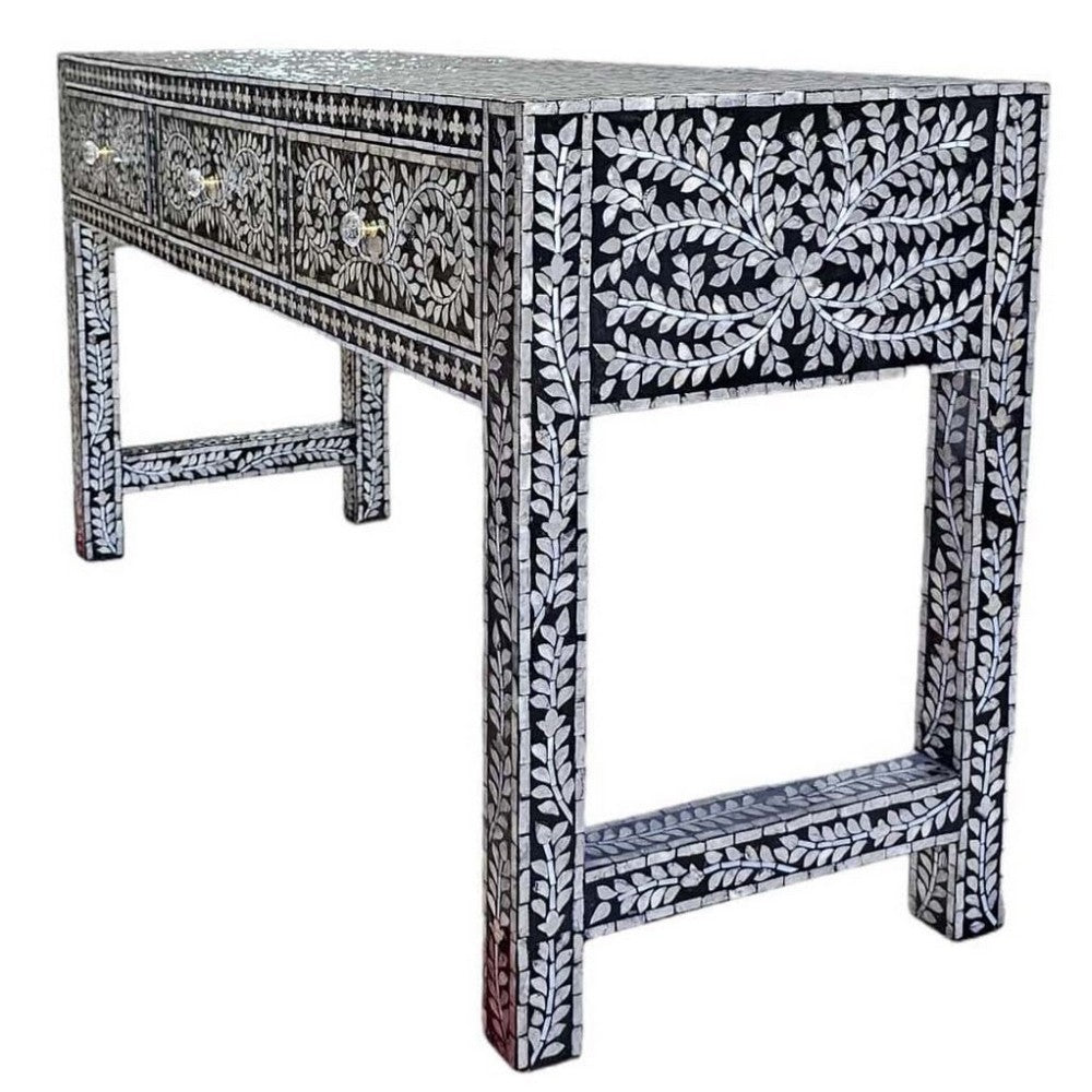 Pearlescent Opulence 3-Drawer Console Table