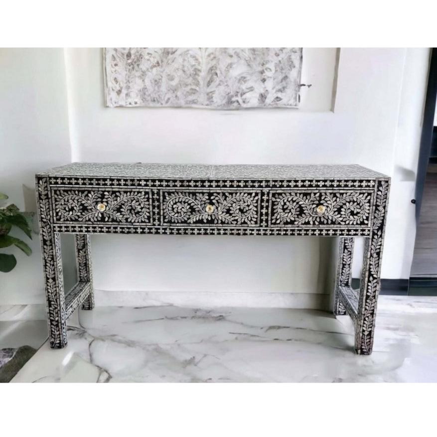 Pearlescent Opulence 3-Drawer Console Table