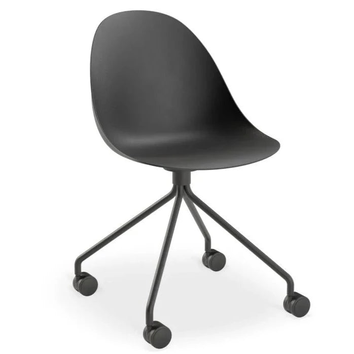 Pebble Cove Black Pyramid Base with Castors Dining Chair