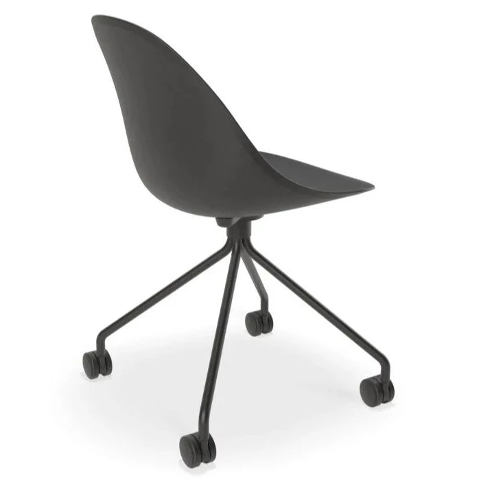 Pebble Cove Black Pyramid Base with Castors Dining Chair