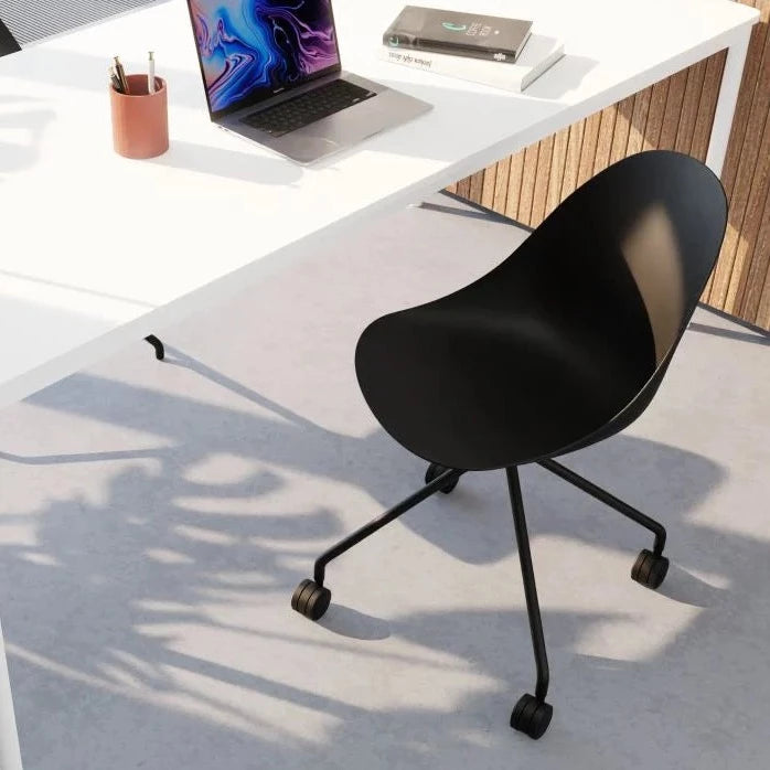 Pebble Cove Black Pyramid Base with Castors Dining Chair