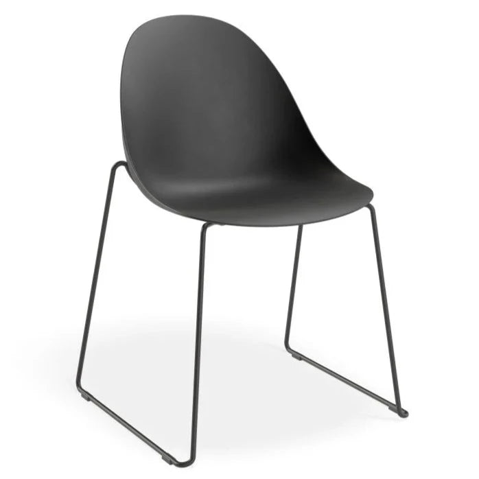 Pebble Cove Black Sled Base - Black Dining Chair