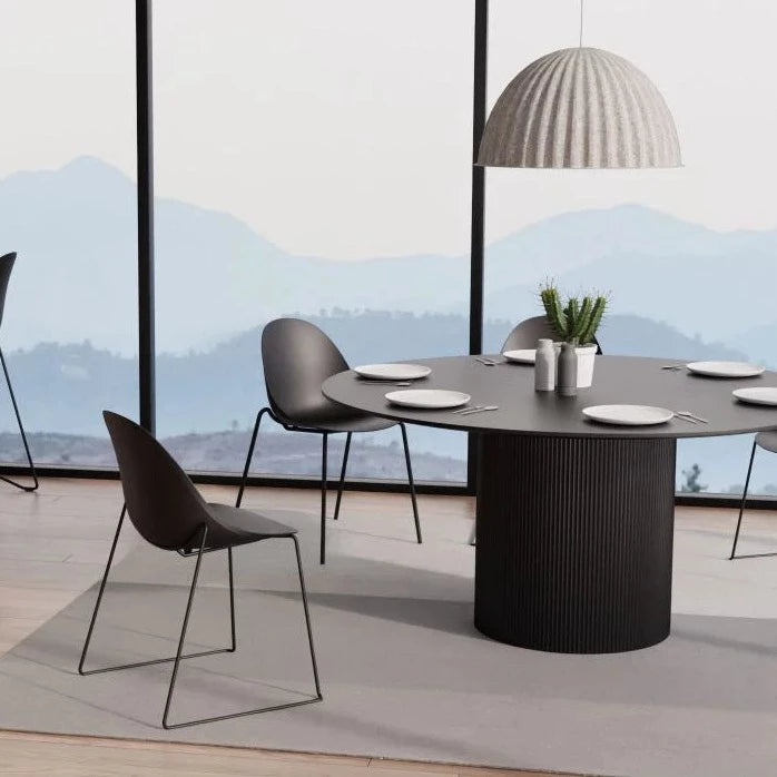 Pebble Cove Black Sled Base - Black Dining Chair