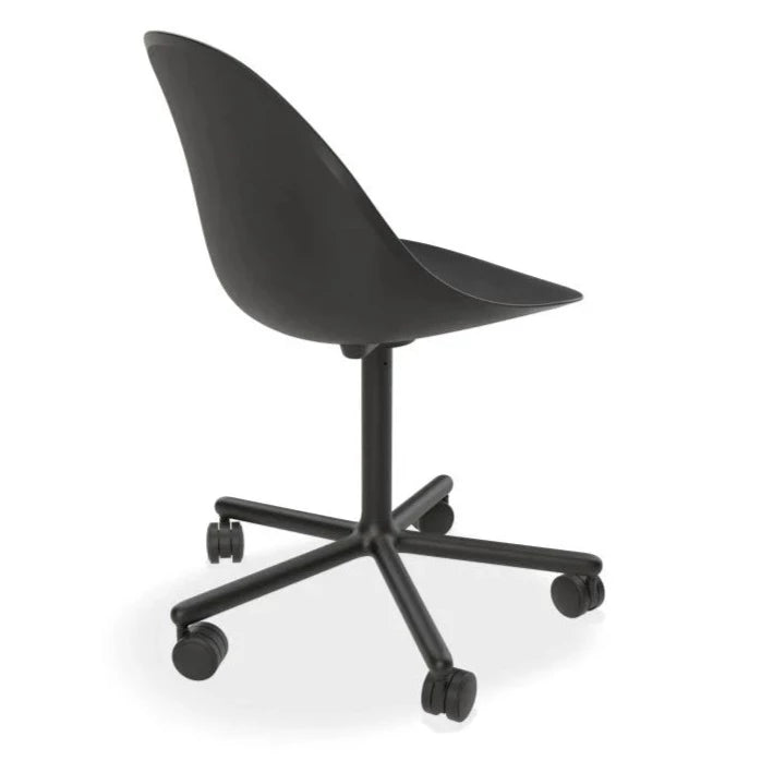 Pebble Cove Black Swivel Base with Castors Dining Chair