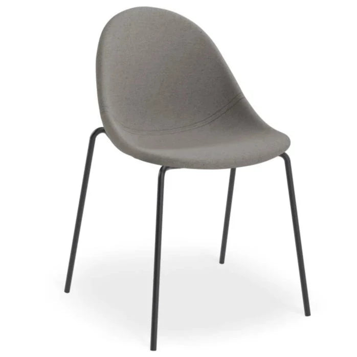 Pebble Essence Dark Grey 4 Post Black Base Dining Chair