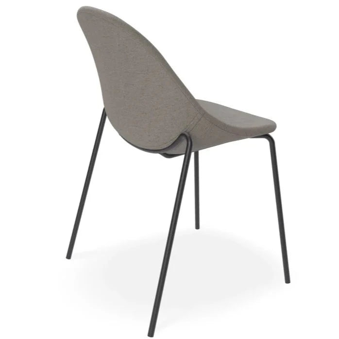 Pebble Essence Dark Grey 4 Post Black Base Dining Chair