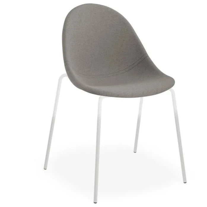 Pebble Essence Dark Grey 4 Post White Base Dining Chair