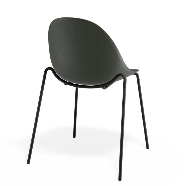 Pebble Seat 4 Post Stackable Chair - Olive Green