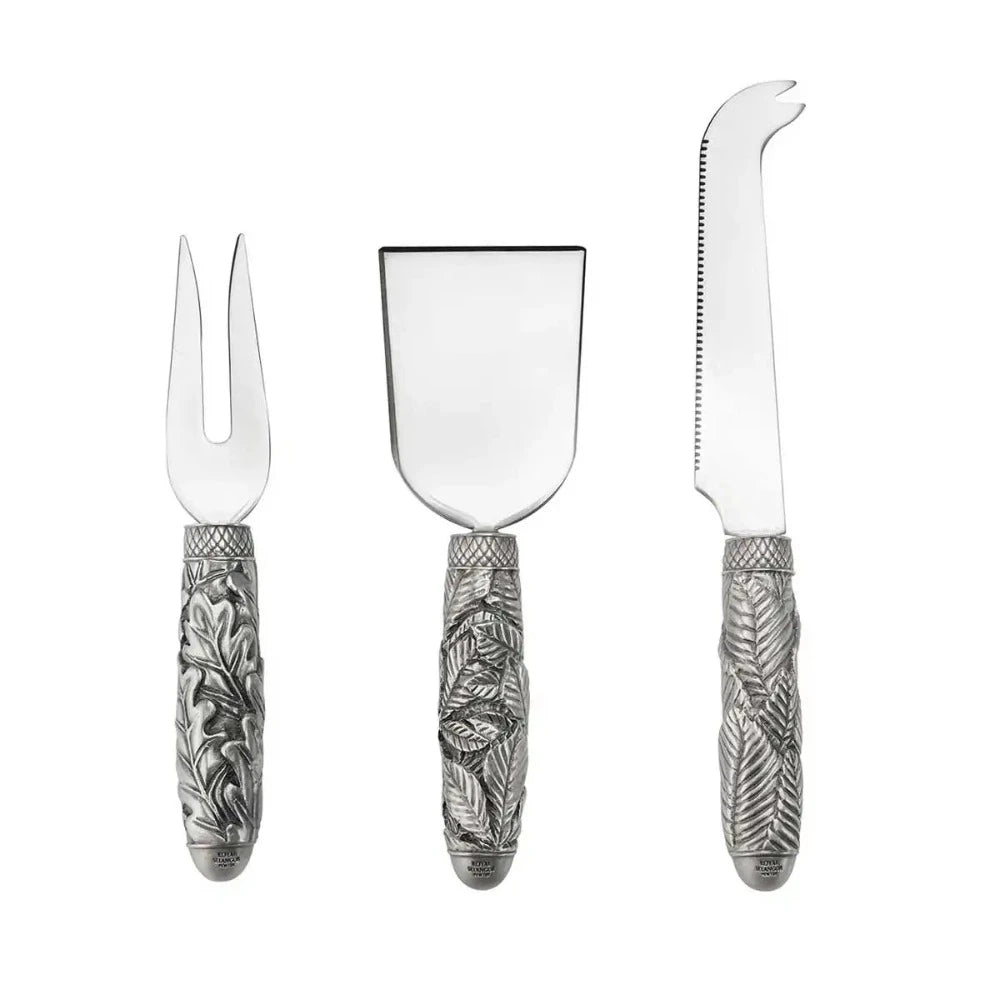 Perfect Woodland Pewter Cheese Knife Set - Set of 3