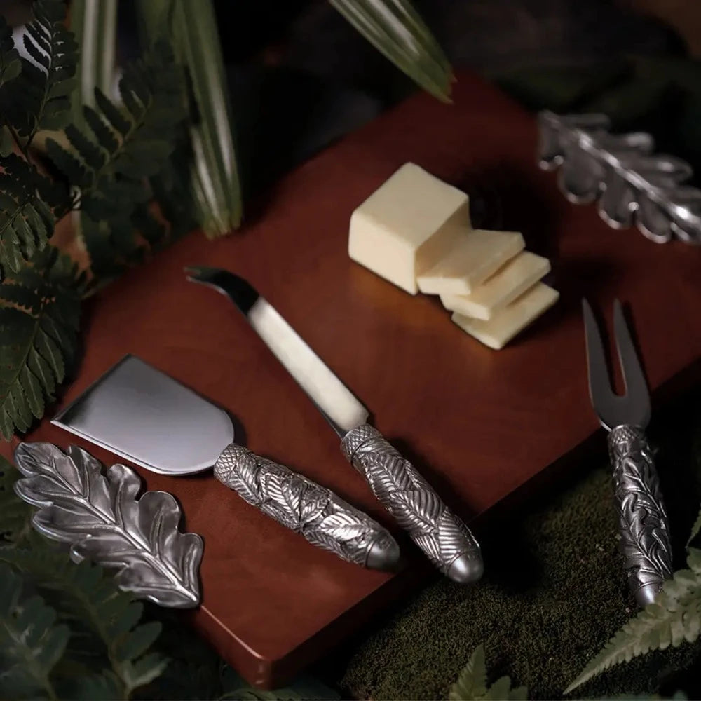 Perfect Woodland Pewter Cheese Knife Set - Set of 3