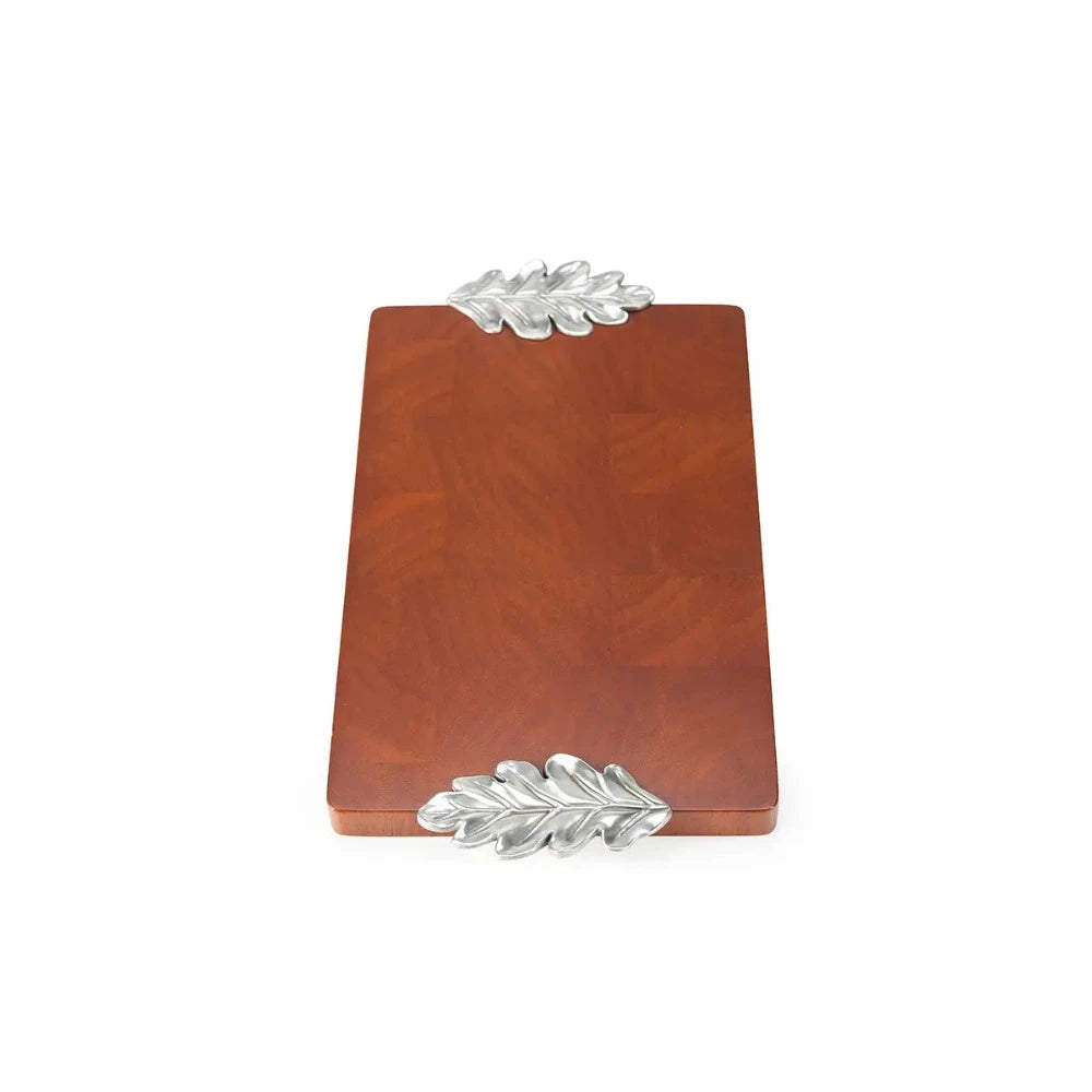 Perfect Woodland Leafy Pewter Handle Cheese Board