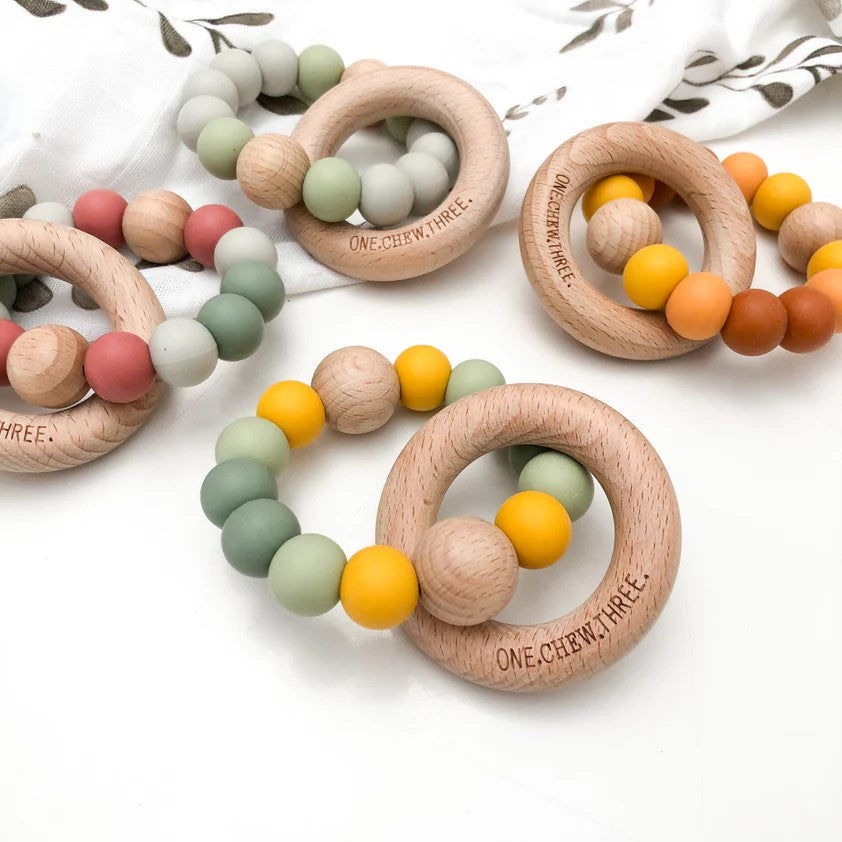 Personalised Duo Rattle Teether Australiana Edition (Available in 4 Colors)