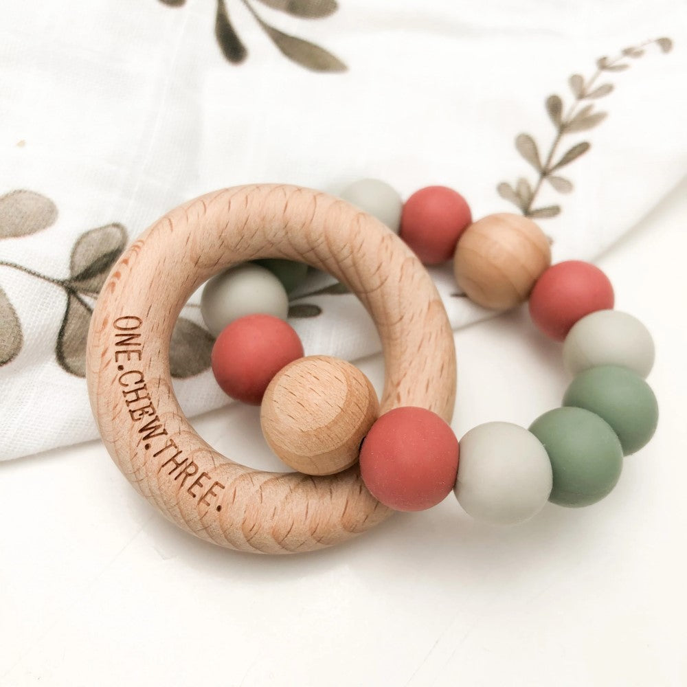 Personalised Duo Rattle Teether Australiana Edition (Available in 4 Colors)