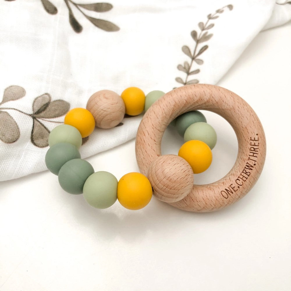 Personalised Duo Rattle Teether Australiana Edition (Available in 4 Colors)