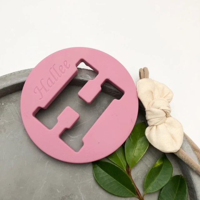 Personalised Silicone Cutout Design Alphabet Teether