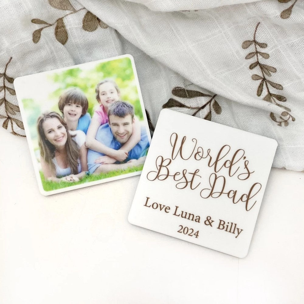 Personalised Acrylic Photo Tiles Set With PHOTO