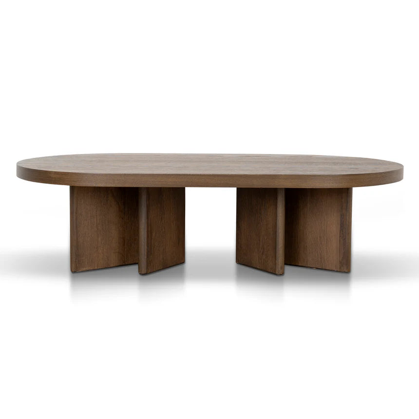 Pill Shape Coffee Table - Caramel Oak - 130cms