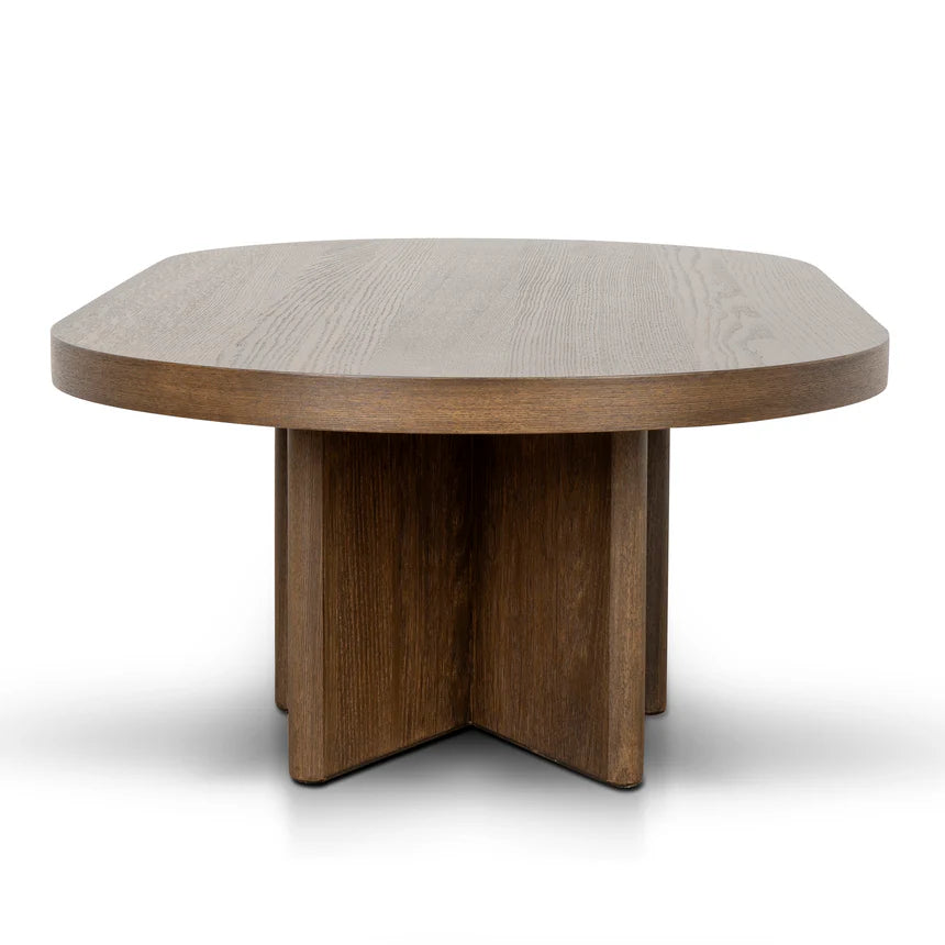 Pill Shape Coffee Table - Caramel Oak - 130cms