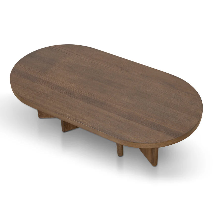 Pill Shape Coffee Table - Caramel Oak - 130cms