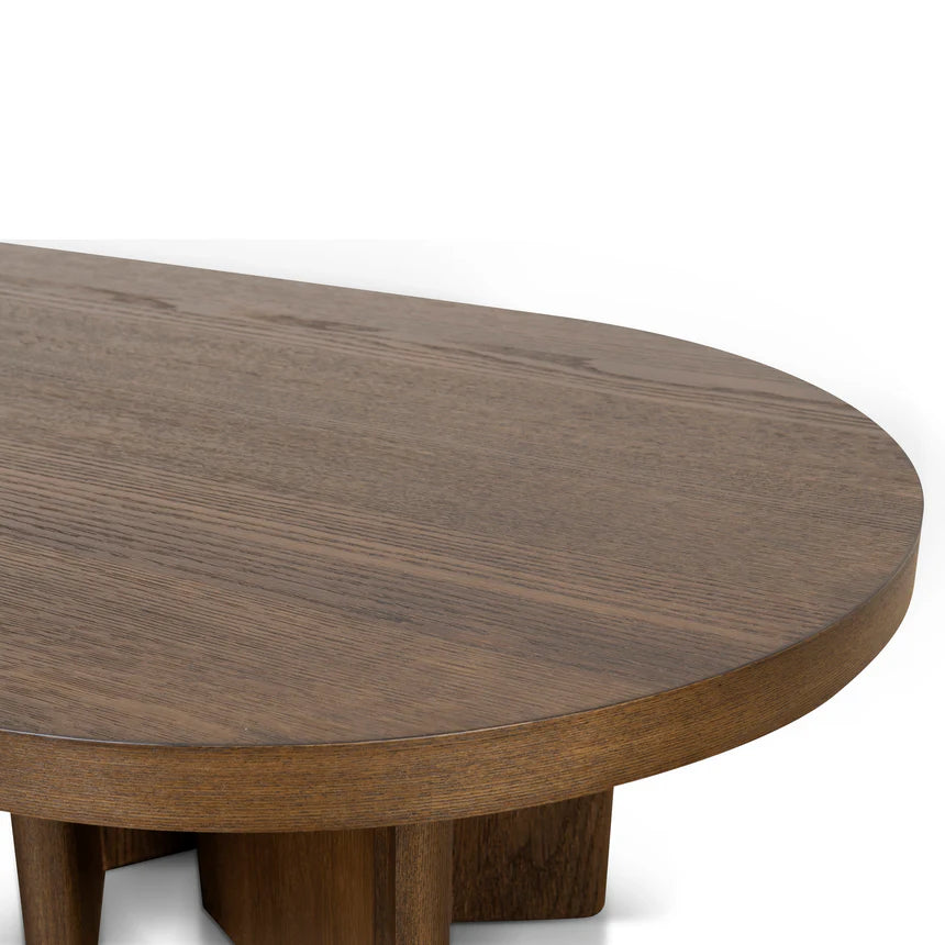 Pill Shape Coffee Table - Caramel Oak - 130cms