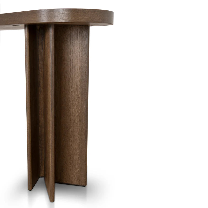 Pill Shape Console Table - Caramel Oak - 130cms